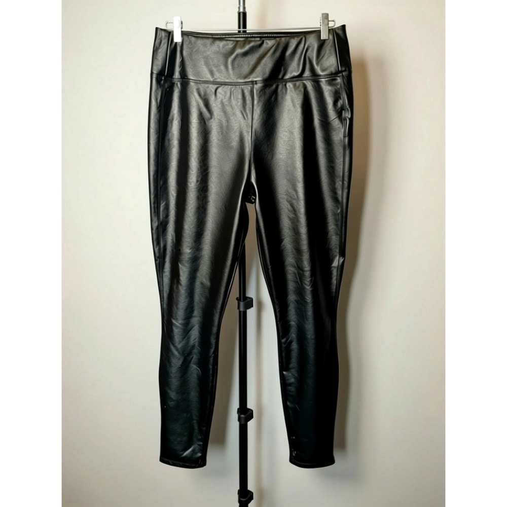 Gap Faux Leather Leggings True Black High Rise Slim Fit Pants Size M 450362-00